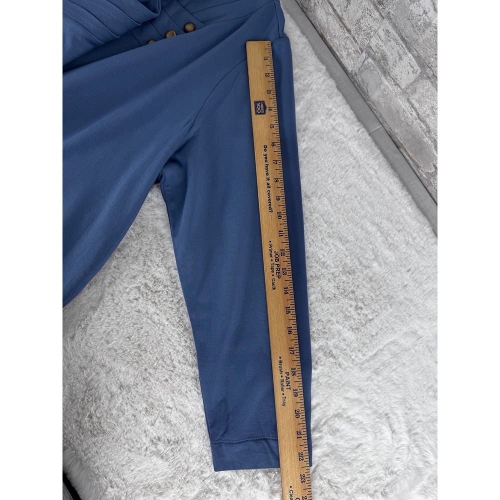 New Pure Jill Azure Blue Popover Top Button Detail V Neck Butter Soft Knit 2X‎ - Picture 9 of 12